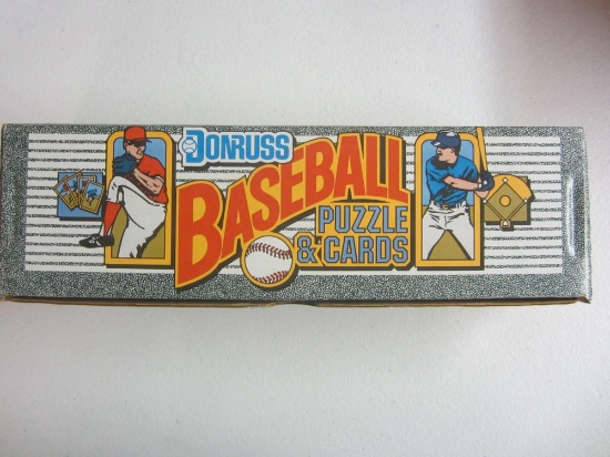Box of Donruss Baseball Cards with puzzle