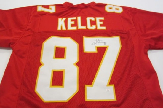 Travis Kelce Kansas City ChiefsÂ signed autographedÂ Jersey Certified COA