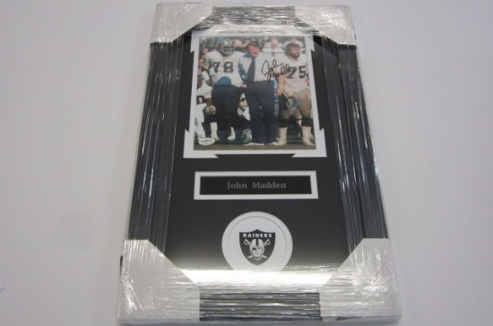 John Madden Oakland Raiders signed autographed Framed 8x10 photo Certified COA