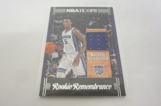 Malachi Richardson Sacramento Kings Piece of Game UsedJersey Card.