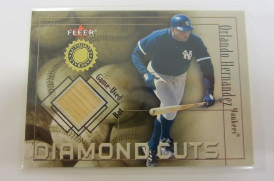 Orlando Hernandez New York Yankees Piece of Game UsedBaseball Bat Card