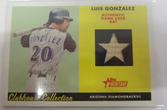 Luis Gonzalez Arizona Diamondbacks Piece of Game UsedBaseball Bat Card