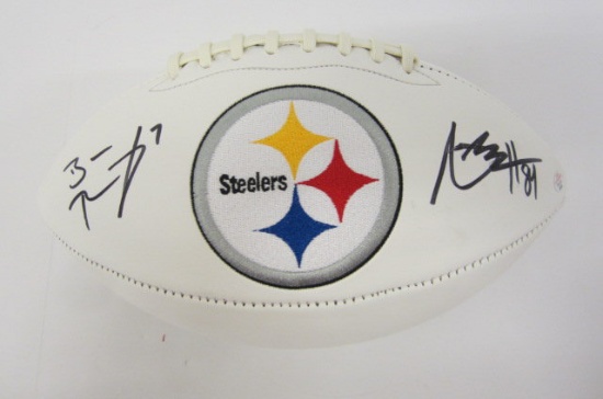 Antonio Brown, Ben Roethlisberger Pittsburgh Steelers signed autographed Football Certified Coa