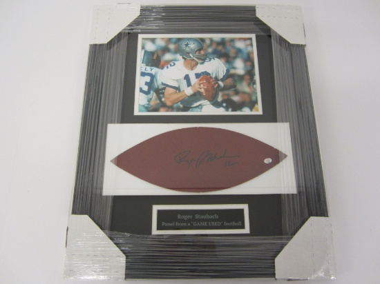 Roger Staubach Dallas Cowboys signed autographed Framed Football Panel Certified Coa