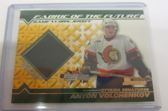 Anton Volchenkov Ottawa Senators Piece of Game Used Jersey Card