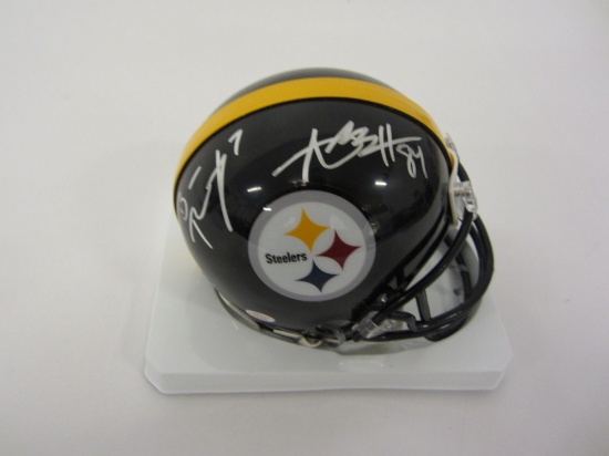 Ben Roethelisberger, Antonio Brown Pittsburgh Steelers signed autographed Mini Helmet Certified COA