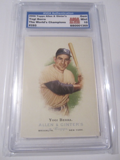 2006 Topps Allen & Ginter's Yogi Berra The World's Champions #285 New York Yankees Graded Gem Mint 1
