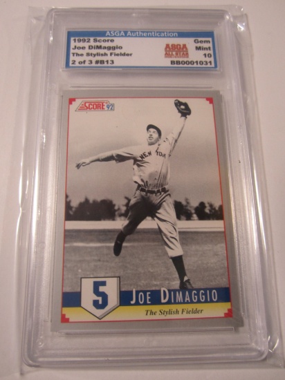Joe Dimaggio New York Yankees 1992 Score The Stylish Fielder 2 of 3 #B13 Gem Mint 10 Baseball Card