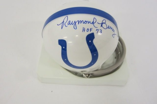 Raymond Berry Baltimore Colts signed autographed mini football helmet Certified COA