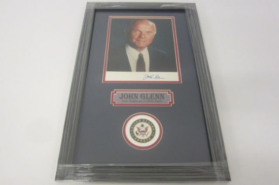 John Glenn Senator Astronaut signed autographed framed matted 8x10 color photo Certified COA