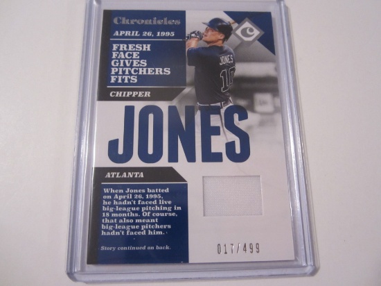 2017 Panini Chronicles Chipper Jones Game Used Jersey #17/499 Braves