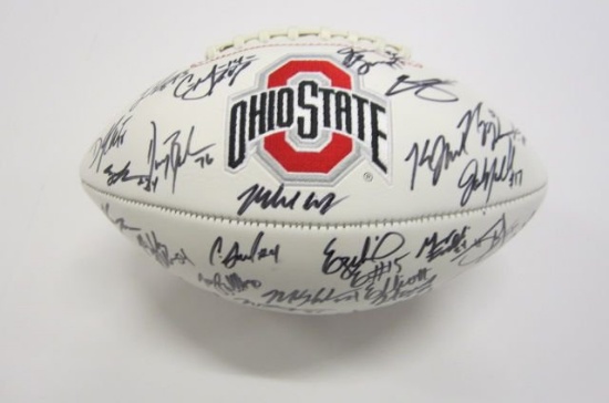 Joey Bosa, Ezekiel Elliott 2014 Ohio State Buckeyes signed autographed Logo Football Certified Coa