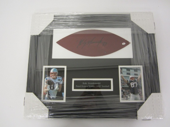 Rob Gronkowski New England Patriots signed autographed Professionally Framed Game Used Football Pane