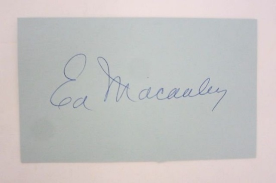 Ed Macauley signed autographed Cut Signature Certified Coa