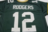 Aaron Rodgers Green Bay Packers signed autographed Green Jersey Certified Coa