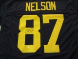 Jordy Nelson Green Bay Packers signed autographed Blue Jersey Certified Coa