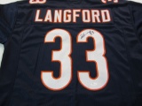 Jeremy Langford Chicago Bears signed autographed Blue Jersey Certified Coa