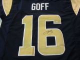 Jared Goff L.A. Rams signed autographed lue Jersey Certified Coa