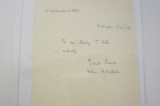 Manlio Brosio Secretary General NATO 1956 signed autographed hand written letter / note Certified CO