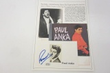 Paul Anka singer songwriter signed autographed 3x5 index card w/photos Certified COA