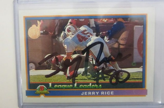 Jerry Rice San Francisco 49ers signed autographed Bowman Football Card Certified COA