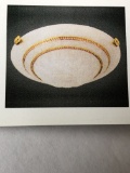 SUC-6320 dark /PB polish Brass & Pink Alabaster glass / Eclipse Collection /1pc/