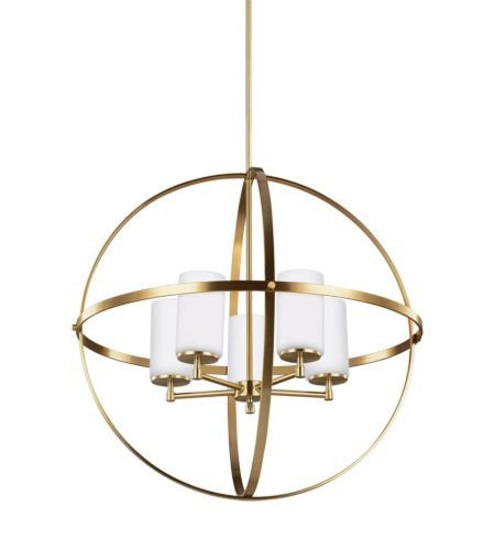 SeaGull Lighting 3124605-848 - Alturas 5 Light Satin Bronze Chandelier Ceiling Light.