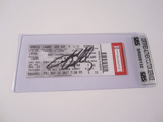 Jason Aldean signed autographed concert ticket Certified COA