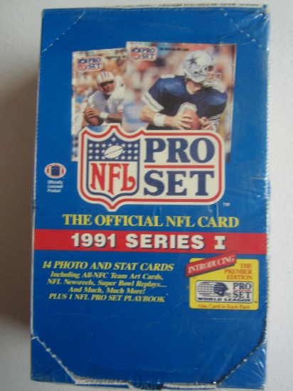 1991 Pro Set Football Series 1 sealed box of 36 packs Russell Maryland RC Barry Sanders