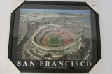 San Francisco 49ers NFL football stadium framed matted 16x20 color print / photo
