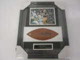 Bart Starr Green Bay Packers signed framed matted game used football panel Certified COA