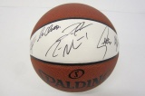 2016-17 GS Warriors Steph Curry Kevin Durant TEAM signed logo basketball 16 signatures Certified COA