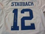 Roger Staubach Dallas Cowboys signed autographed white football jersey Certified COA