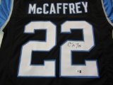 Christian McCaffrey Carolina Panthers signed autographed black football jersey Certified COA