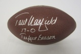 Paul Warfield Miami Dolphins signed brown football with 17-0 perfect season inscription Certified CO