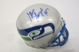 Steve Largent Seattle Seahawks signed autographed mini helmet HOF 95 inscription Certified COA