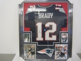 Tom Brady New England Patriots signed autographed framed matted football jersey Certified COA