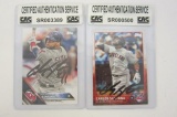 Carlos Santana Cleveland Indians signed autographed lot of 2 baseball cards Certified COA