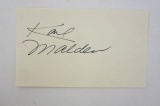 Karl Malden actor signed autographed 3x5 index card Certified COA