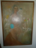 FRAMED NUDE OIL PAINTING BY JW EDWARDS
