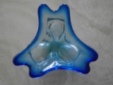 MURANO GLASS CANDY DISH IN BLUE