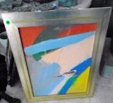 FRAMED ABSTRACT ACRYLIC PAINTING BY MARILYN CALIFF