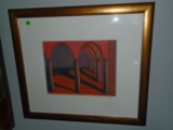 Framed lithograph by Caroline Russell