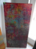 Gallery wrapped abstract acrylic on canvas wall art. 