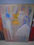 Oil painting on canvas, 5 ladies.