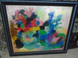 FRAMED ABSTRACT OIL PAINTING BY MARILYN CALIFF