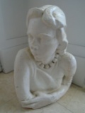 PLASTER BUST BY TED RUST. WOMAN IN PEARLS