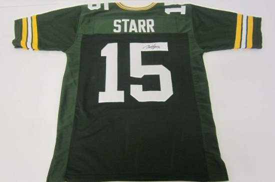 Bart Starr Green Bay Packers signed autographed Green Jersey Certified Coa