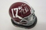 Nick Saban Alabama Crimson Tide Hand Signed Autographed Mini Helmet Paas Certified.