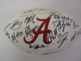 2017 Alabama Crimson Tide Team Signed Autographed Logo Football Foster/Hurts/Ridley/Diggs and Many O